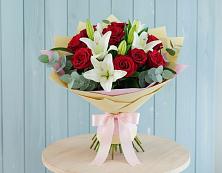 Букет цветов из:  Лилии и Розы #REPLACE_PRED# Лукоянове