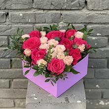 Цветочная композиция из Розы в коробке в Лукоянове
