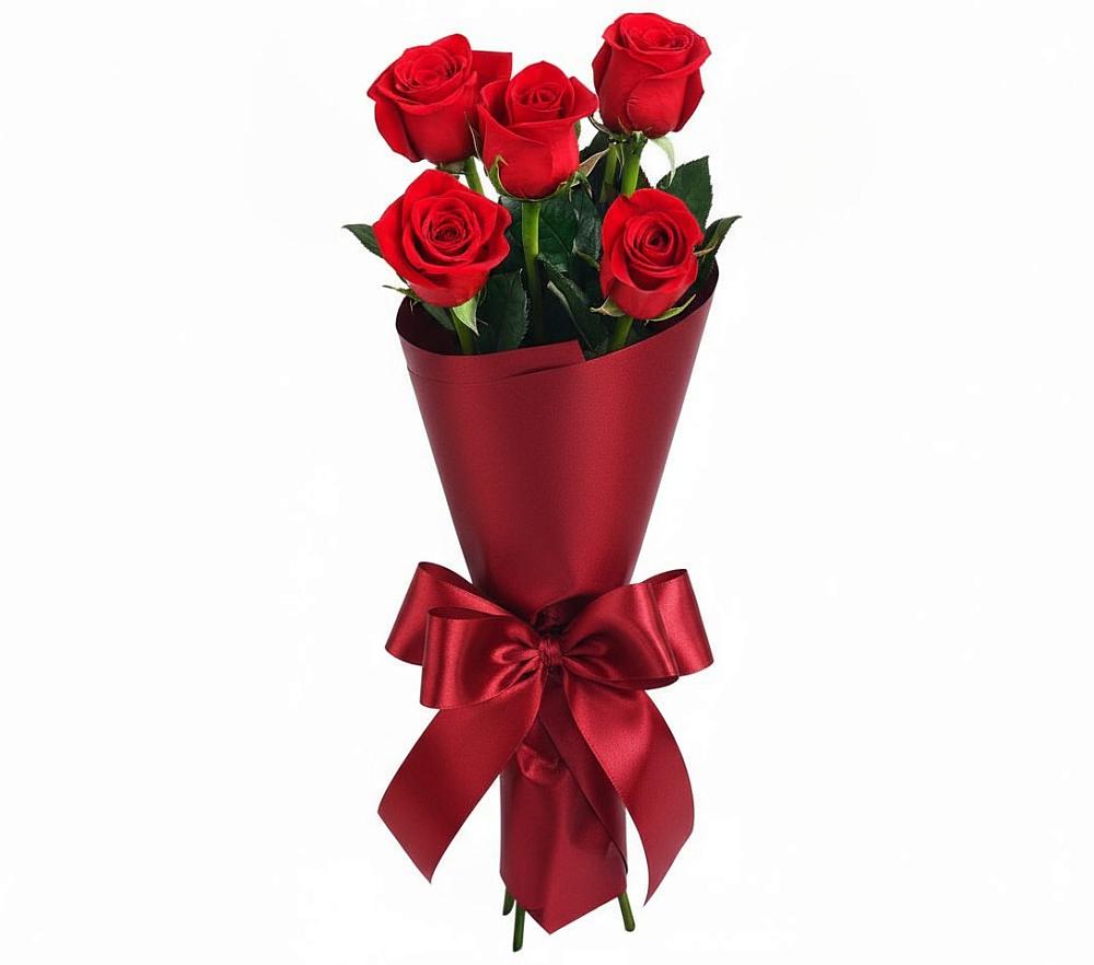 Букет 5 Красных роз Эдлесс Лав в Лукоянове