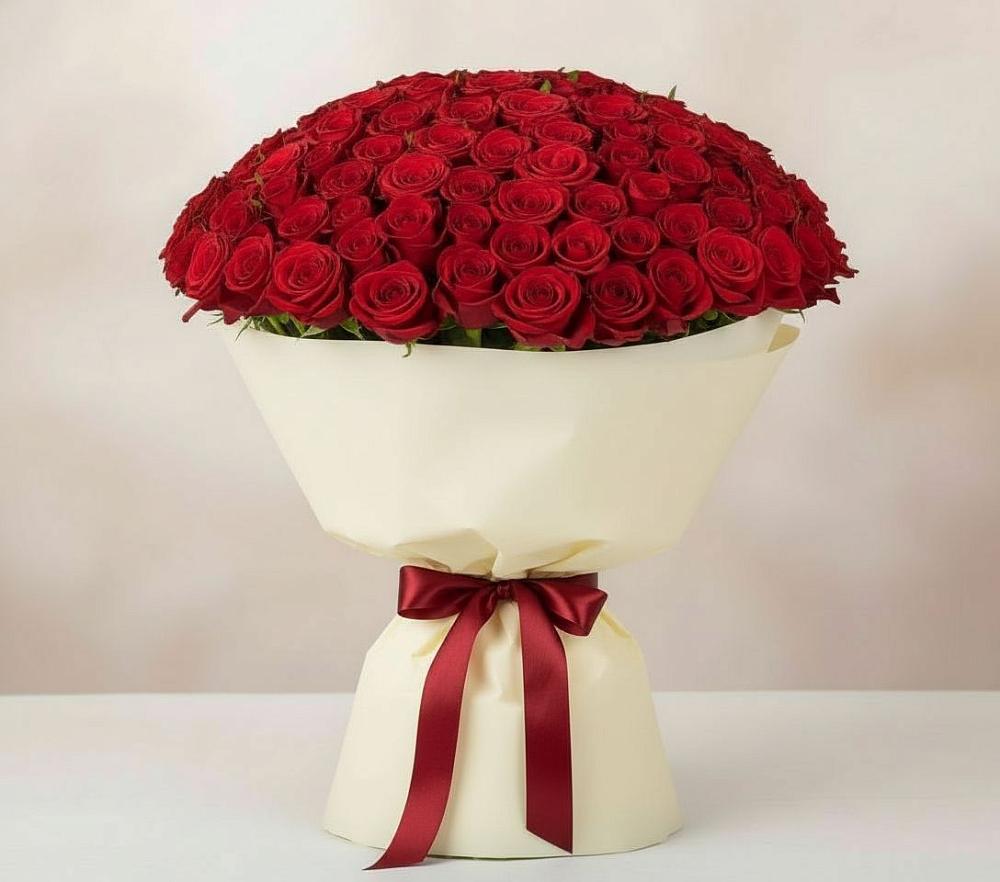 Букет 101 Красная роза Милано в Лукоянове