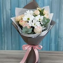 Букет цветов из:  Хризантемы и Розы #REPLACE_PRED# Лукоянове