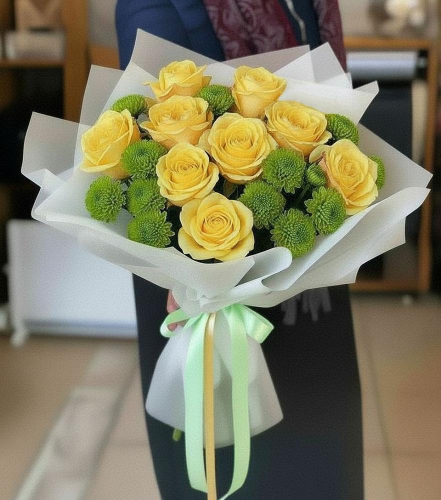 Букет цветов из: Хризантемы и Розы в Лукоянове