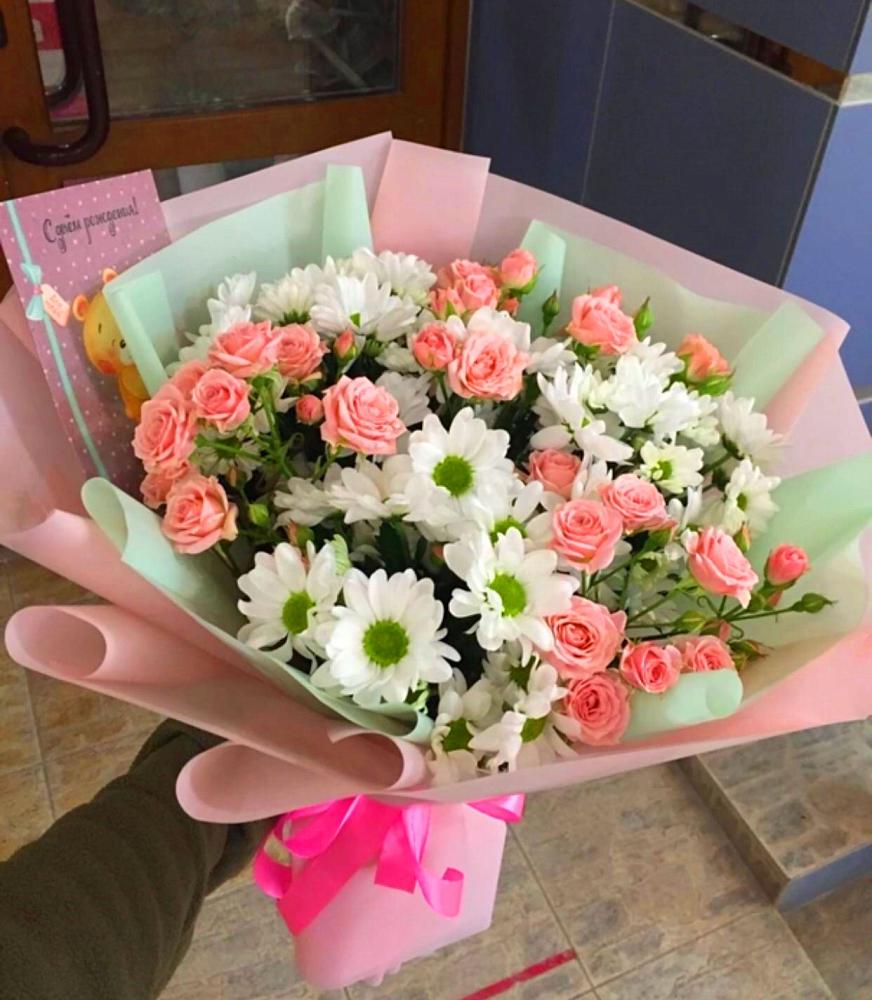 Букет цветов из: Розы и Хризантемы в Лукоянове