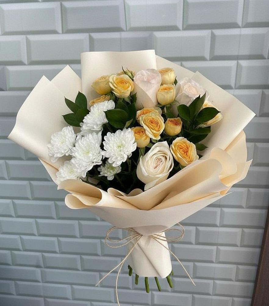 Букет цветов из: Розы и Хризантемы в Лукоянове