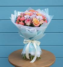 Букет цветов из:  Хризантемы и Розы в Лукоянове